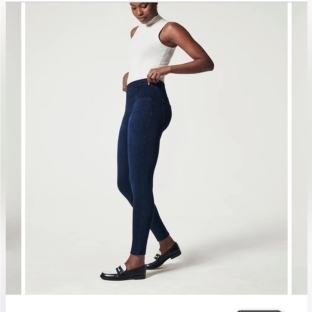 SPANX Jean-ish Ankle Leggings in Blue Denim